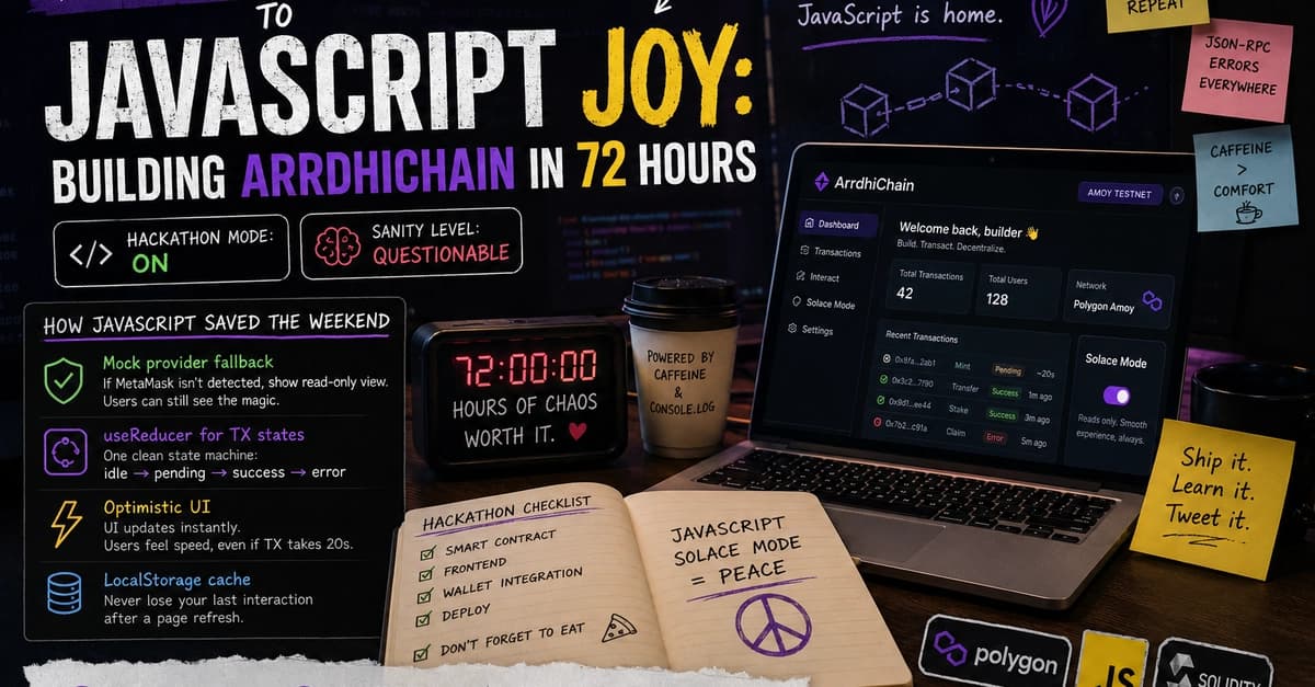 From Smart Contract Hell to JavaScript Solace: Building ArdhiChain for a 36-Hour Hackathon